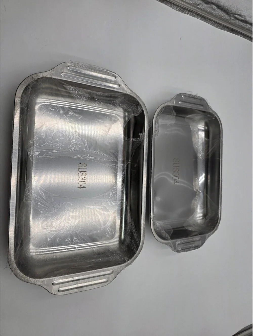 Set of Two Stainless Steel Baking Pans SUS304